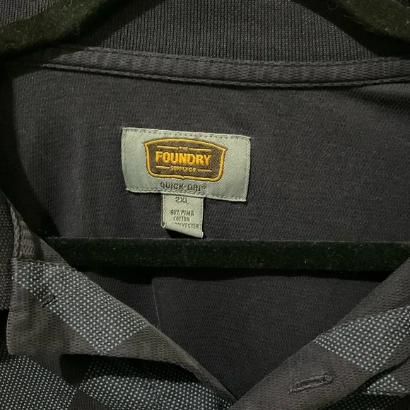 Foundry Supply Co Mens Big & Tall Quick Dry Polo Short Sleeve Size 2XL Navy - Picture 2 of 10